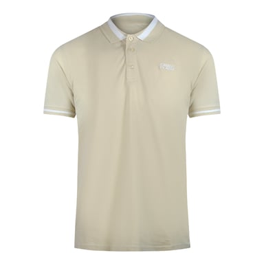 Cavalli Class Bold Stripe Beige Sand Polo Shirt