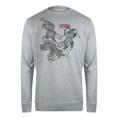 Cavalli Class Paisley Leopards Design Grå Tröja