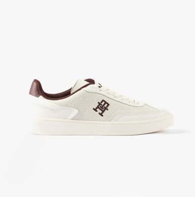 Tommy Hilfiger Th Heritage Sneaker Womens Trainers White/burgundy Velvet
