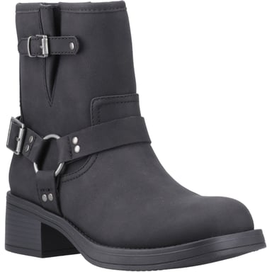 Rocket Dog Nino Faux Leather Dames Zwarte Hakken Enkellaarsjes