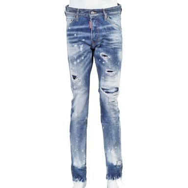 Dsquared2 Cool Guy Jean Blå Slitna Denimbyxor