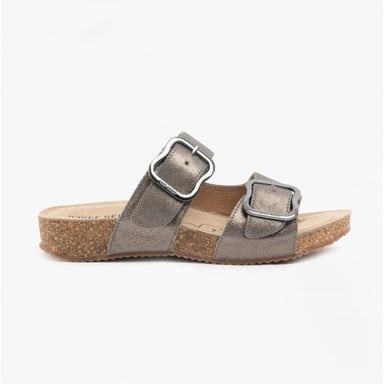 Josef Seibel Tonga 64 Womens Leather Mule Sandals Anthracite