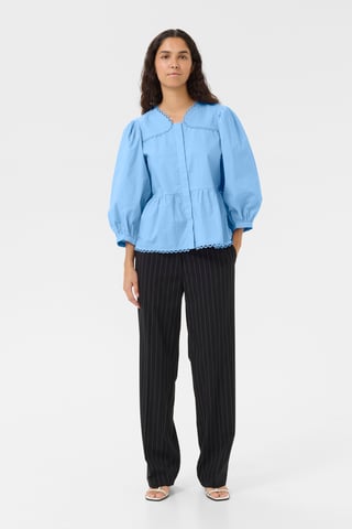 Blouse met korte mouwen KBAnnabelle Peplum fit blue