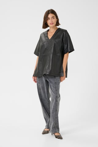 CUatam Canja Leather Blouse Loose fit