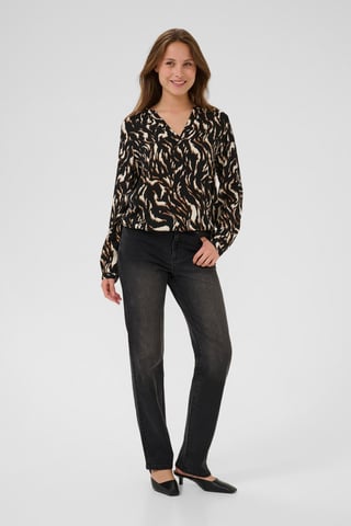 Blouse met lange mouwen KAditte Regular fit black brown