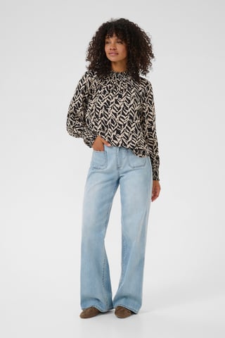 Blouse met lange mouwen KAdina Regular fit black offwhite
