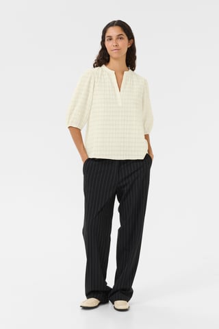 Blouse met korte mouwen KBAyo Classic fit white