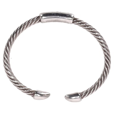 Pomellato 67 Twisted Bangle Bracelet in Silver Metal