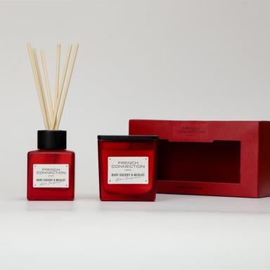 French Connection Autumn Collection Ruby Cherry & Merlot Diffuser + Candle Gift Set