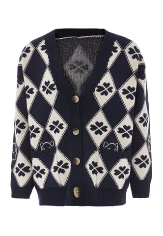 Mymo Vest vrouwen marine wol wit