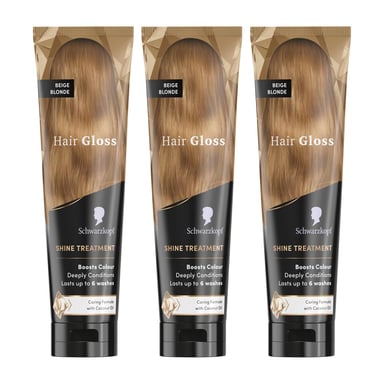 Schwarzkopf Hair Gloss Shine Treatment Beige Blonde 150ml, 3 Pack