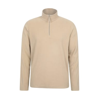 Mountain Warehouse Mens Camber II Camo Half Zip Fleece Top (Off White)