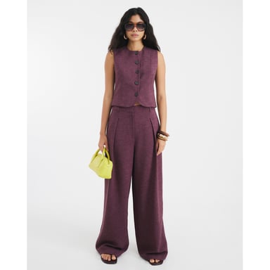 River Island Womens Wide Leg Trousers Purple