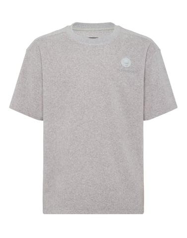 T-shirt med rund halsringning i svampbomull