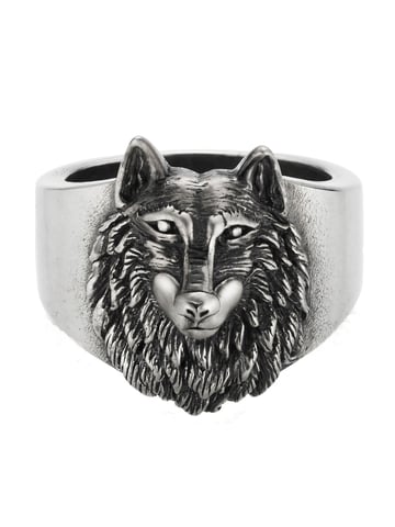 cai Ring 925/- Sterling silver oxidised Wolf Europe