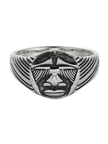 cai Ring 925/- Sterling silver oxidised mask Africa
