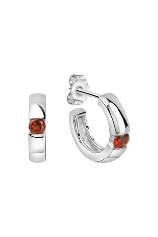 Jamelli Earrings Silver 925 rhodium-plated with genuine garnet