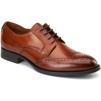 Base London Bell Leren Herenbrandschoenen In Verbrande Tan Kleur