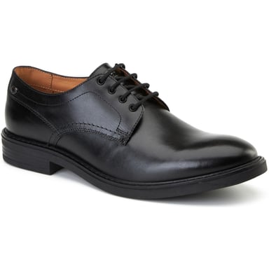 Base London Durham Leren Heren Zwarte Veterschoenen
