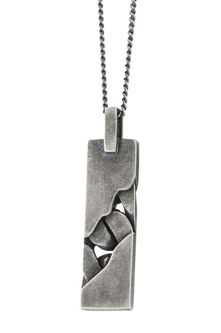 cai Pendant with chain 925/sterling silver, rhodium-plated, oxidised