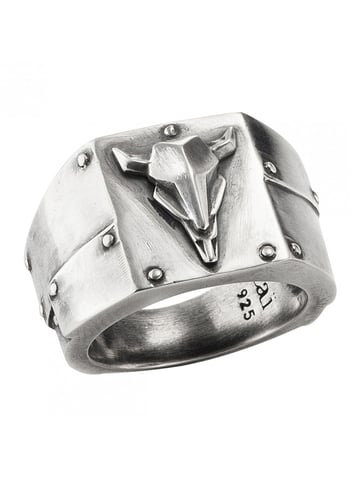 cai Ring Silver 925 oxidised bull's head