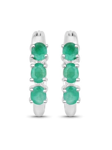 Vira Jewels Earrings Silber 925 rhodiniert mit 6 echten Smaragden
