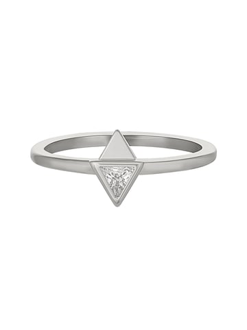 cai Ring 925 silver rhodium-plated with zirconia triangle
