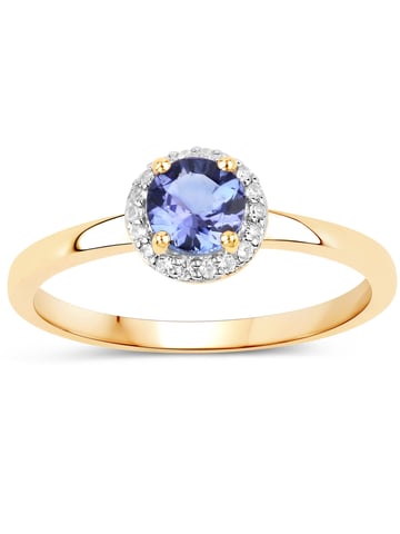 Vira Jewels Ring 925 Sterling silver gold-plated Shiny tanzanite violet