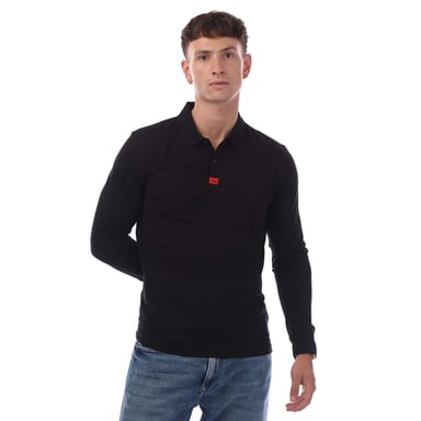 Heren Hugo Boss Deresolo222 Lange Mouw Poloshirt in Zwart
