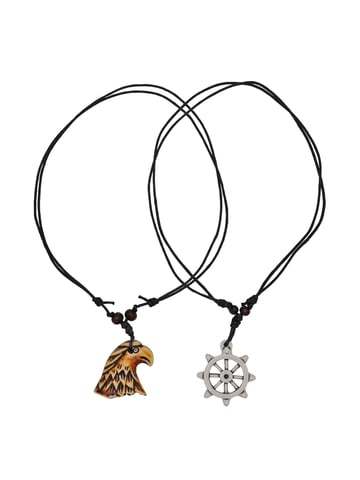 Steuer Modeschmuck Pendant with chain Adler Steuerrad Textilband schwarz