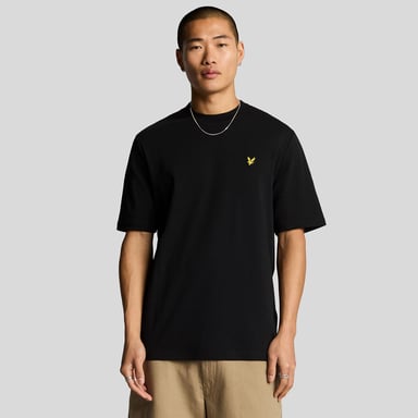 Heren Lyle And Scott Interlock T-shirt in Zwart