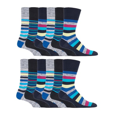 12 Pairs Heren Zachte Grip Losse Top Sokken | Extra Brede Niet-Elastische Sokken