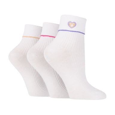 3-Pack Damesmode Omgevouwen Top Rib Lounge Sokken