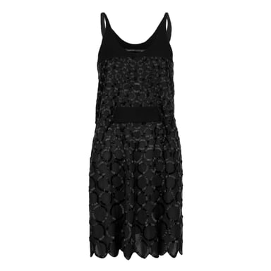 Balenciaga Bead Versierde Zwarte Jurk - '10s