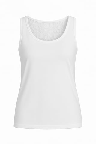 Women's Sleeveless Top – Micromodal Jersey Front and Polyamide Lace Back