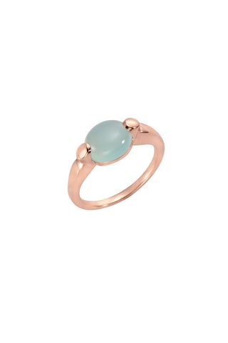 Jamelli Ring 925 silver rose gold-plated Paraiba chalcedony