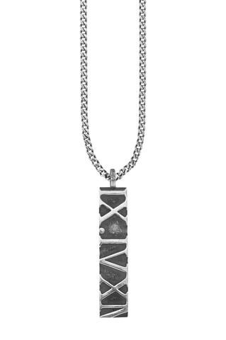 cai Pendant with chain 925/- Sterling silver matt spinel