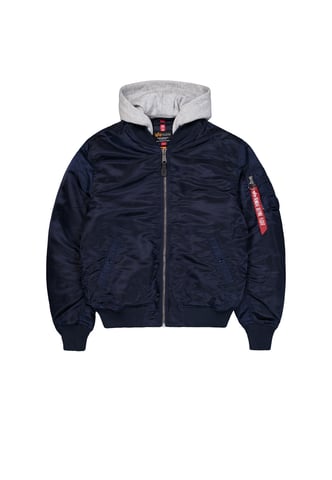 MA-1 Zip Hood Back Embroidery Bomber Jacket