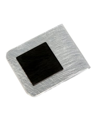 DeMarie Brooch Collar clamp made of brushed + cloudy aluminium