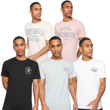 Crosshatch Mens Fremal T-Shirt (Pack of 5) (Multicoloured)