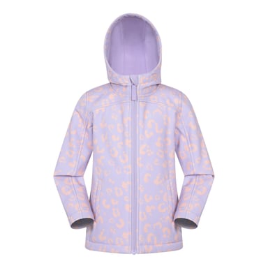 Mountain Warehouse Childrens/Kids Exodus Printed Water Resistant Soft Shell Jacket (Light Purple)