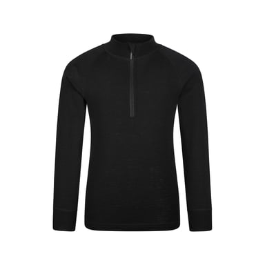 Mountain Warehouse Childrens/Kids Merino Blend Half Zip Base Layer Top (Black)