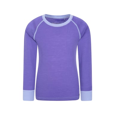 Mountain Warehouse Childrens/Kids Merino II Contrast Round Neck Base Layer Top (Purple)