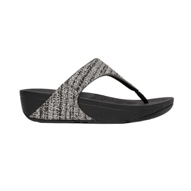 Fit Flop Womens/Ladies Lulu Shimmer Weave Toe Post Sandals (Black)