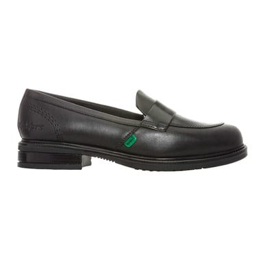 Kickers Dames/Dames Lach Leren Loafers (Zwart)