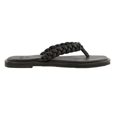 Dune London Loxx pläterade sandaler med tåspets i läder, dam/dam (Svart)