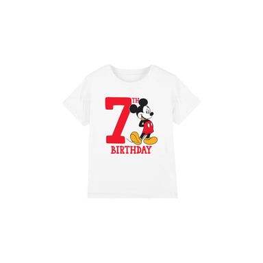 Disney Childrens/Kids Mickey Mouse 7th Birthday T-Shirt (White)