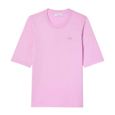 Lacoste Womens/Ladies Cotton Soft 3/4 Sleeve T-Shirt (Pink)
