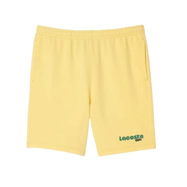 Lacoste Mens Fleece Printed Washed Shorts (Yellow)
