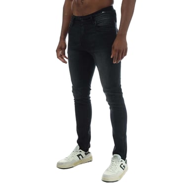 Duck and Cover Mens Overbug Tapered Jeans (Black)